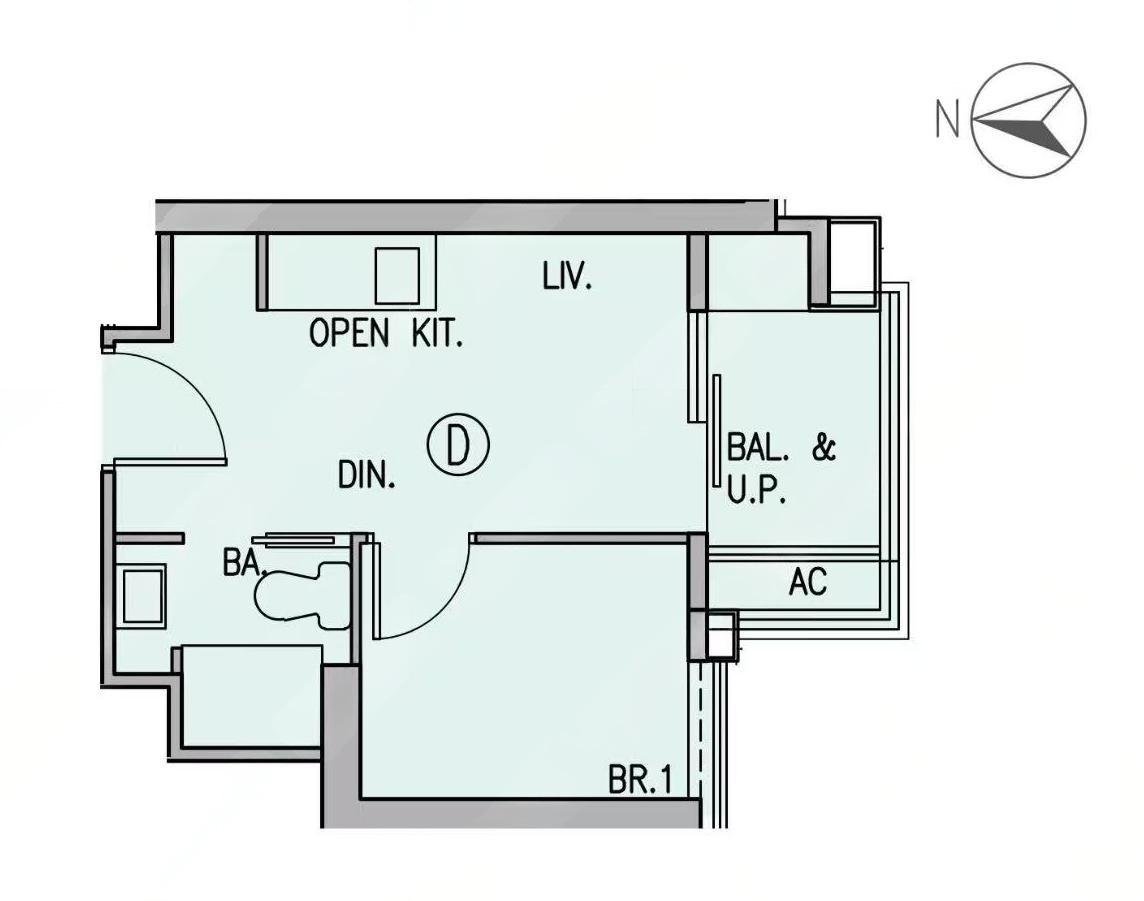 柏蔚森1房戶型圖則